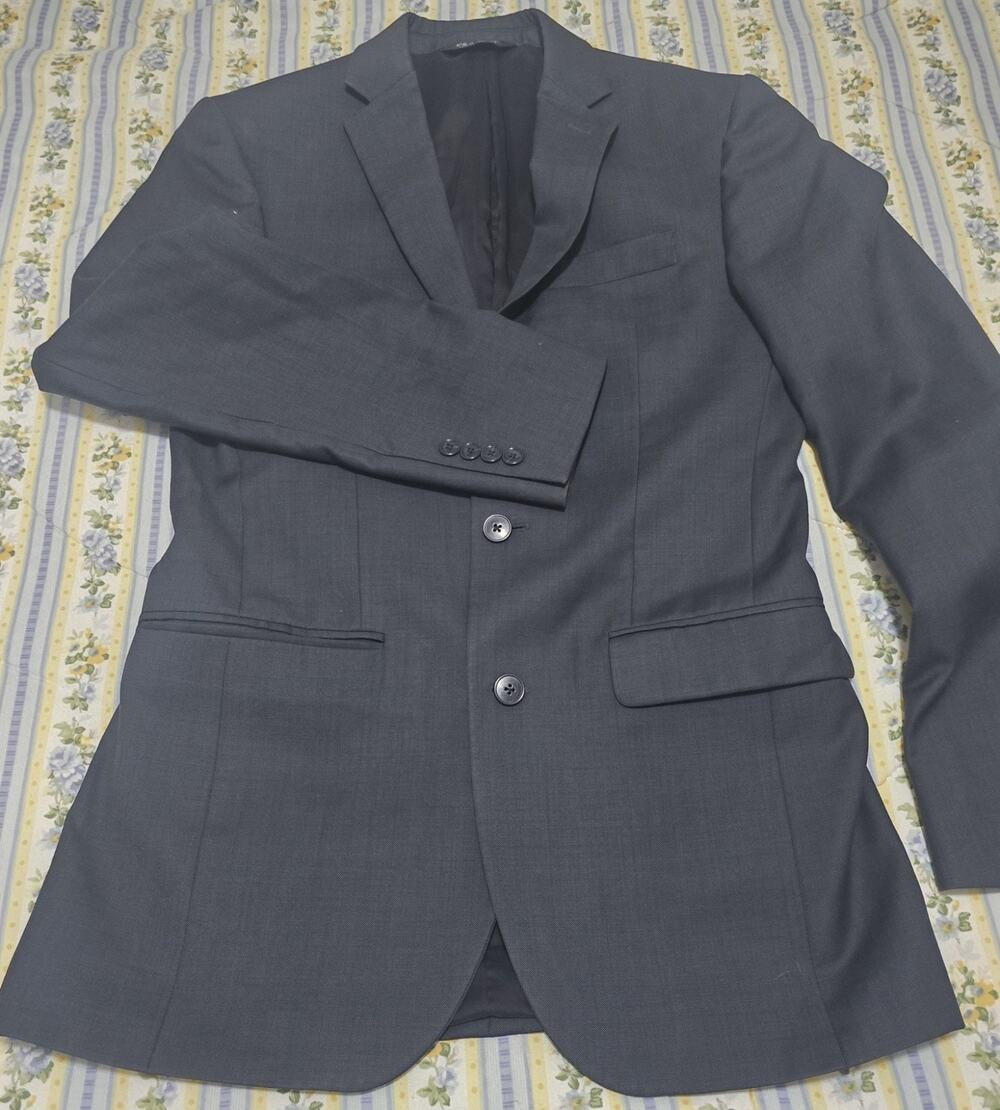 Jos A Bank Traveler Blazer 36L Black 100% Wool Slim Fit Sport Coat Suit Jacket